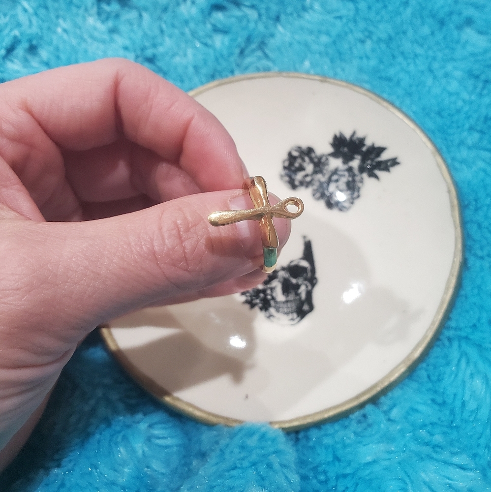 COPY -  ankh, gold tone ring